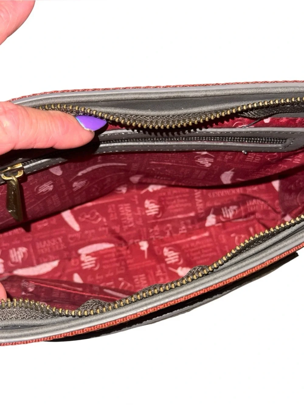LOUNGEFLY RARE Harry Potter Gryffindor gray convertible mini backpack purse